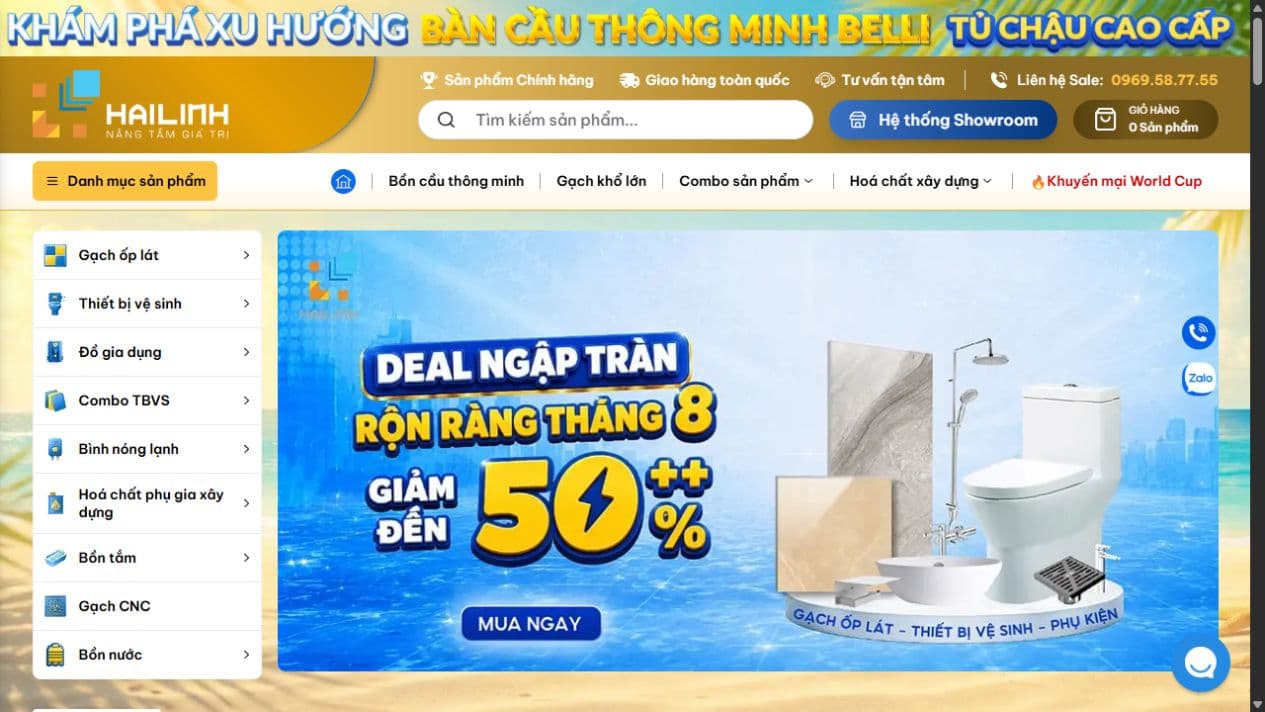 Hai Linh Ecommerce Platform live storefront