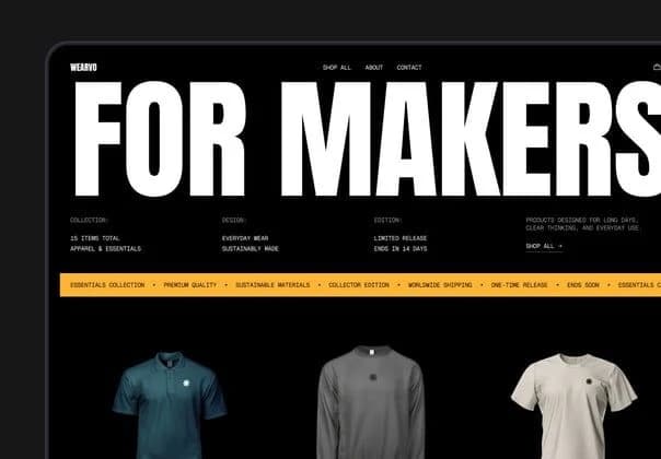 Wearvo - Source Code Website Bán Hàng Minimalist (Next.js 14 & Tailwind CSS)
